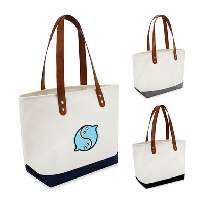 Oversized Vegan Leather Tote with Structured Base