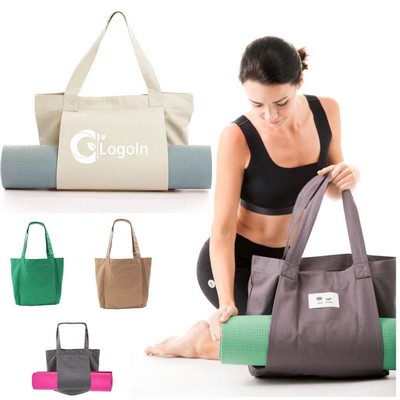 Yoga Mat Tote Bag for Women Carrier Carryall Canvas