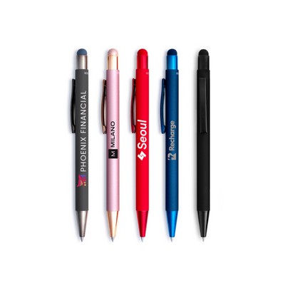 Fleetwood Stylus Satin Soft Touch Gel Click Pen (Recycled Aluminum)