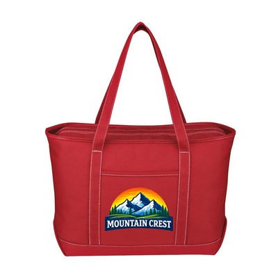 Large 24 Oz. Cotton Canvas Yacht Tote - 14" x 24"-Full Color