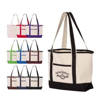 12 Oz. Small Heavy Canvas Deluxe Pocket Tote Bag