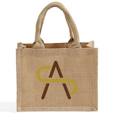 Petite Jute Tote w/ Clear PVC Pocket